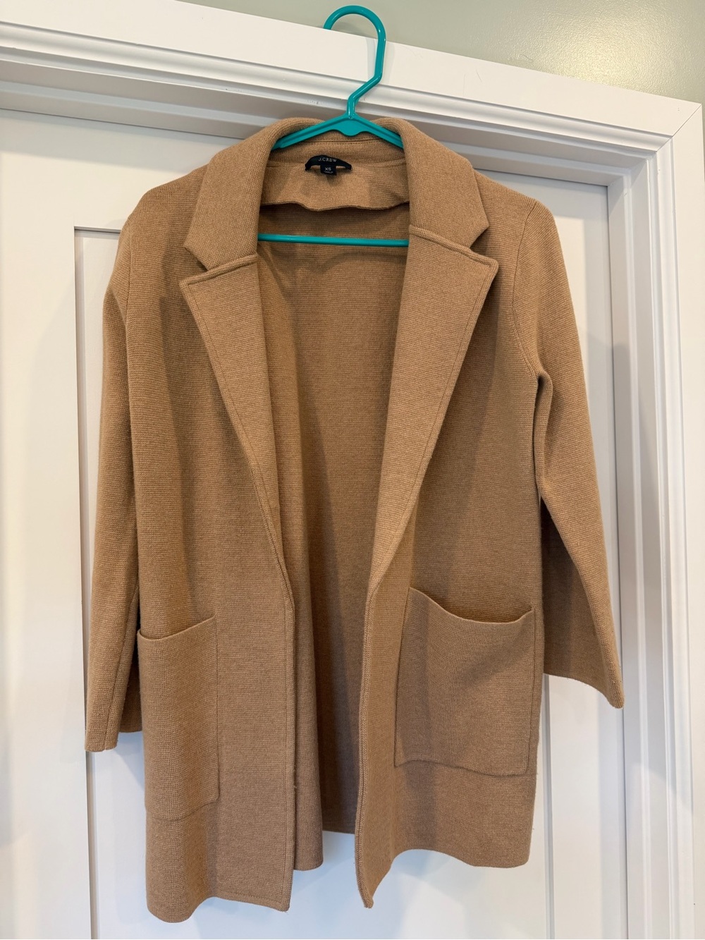 J. Crew Camel Open-Front Coatigan Cardigan Size XS